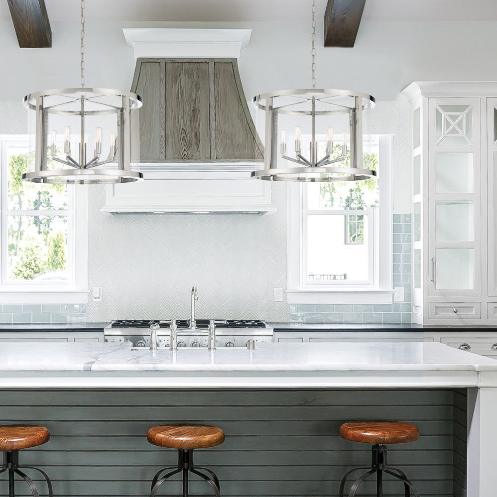 Libby Langdon for Crystorama Devon 6 Light Polished Nickel Lantern