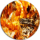 Shiny Orange Gold Foil, Abstract Art Round Wall Art, 11"