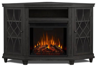 Real Flame Lynette Corner Fireplace TV Stand in Gray