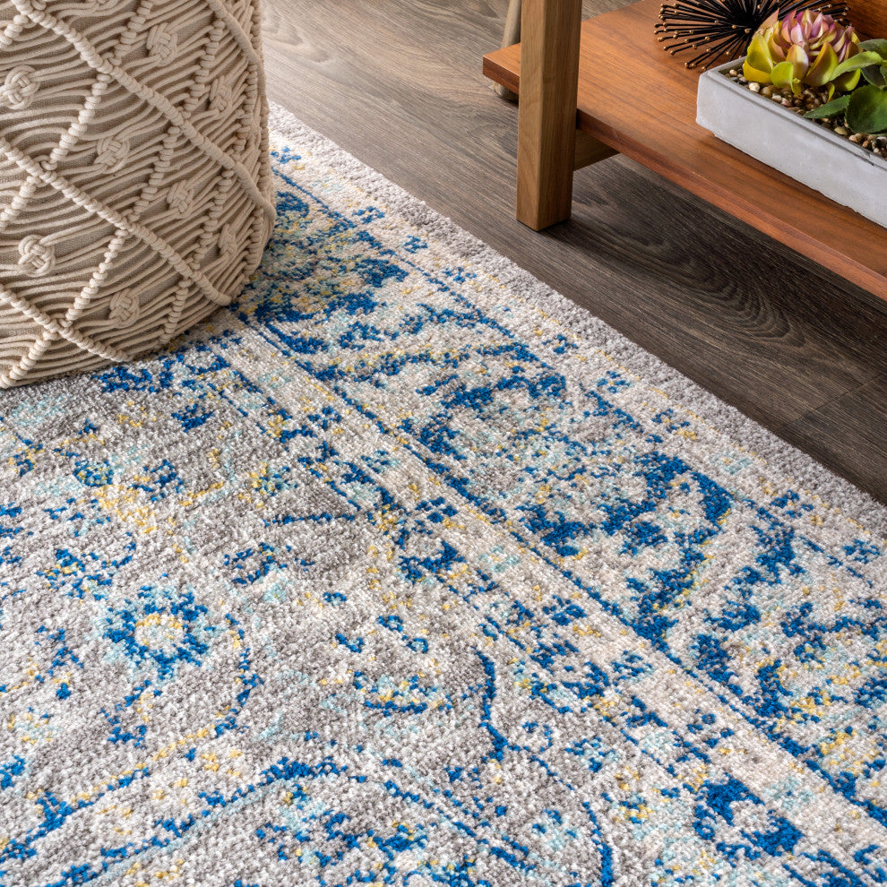 Modern Persian Boho Floral Area Rug, 8 X 10
