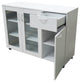 Goblin Wheeled Kitchen Storage Sideboard Buffet Cabinet, White Wood