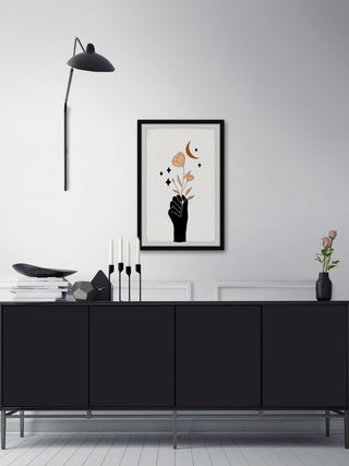 "Moon and Flower" Framed Painting Print, 8x12