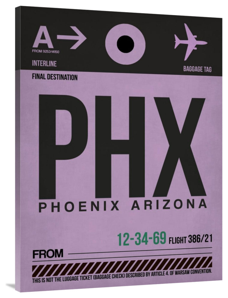 "PHX Phoenix Luggage Tag 1" Fine Art Print