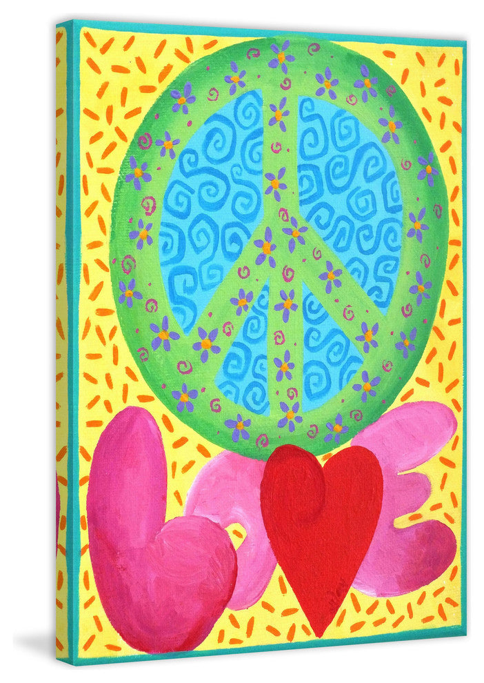 "Peace Love" by Nicola Joyner Painting Print Wrapped Canvas, 30x45