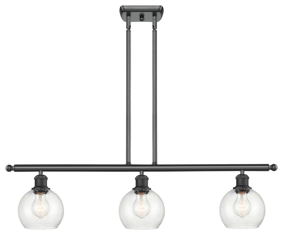 Innovations 516-3I-BK-G124-6 3 Light 36" Island Light, Matte Black