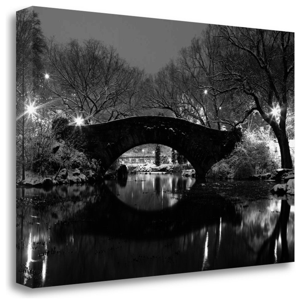 "Bridge In Winter" By Photoinc Studio, Giclee Print on Gallery Wrap Canvas