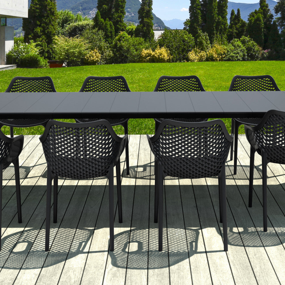 Air XL Extension Dining Set 11-Piece Black