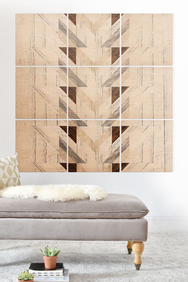 Deny Designs Iveta Abolina Geo Wood 4 Wood Wall Mural, 3'x3'