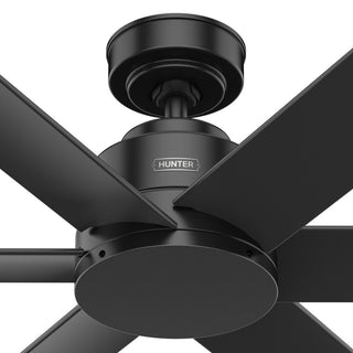 Hunter 52" Kennicott Matte Black Damp Rated Ceiling Fan and Wall Control