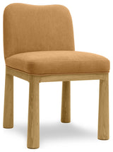 Tiara Velvet Oak Dining Chair, Cognac