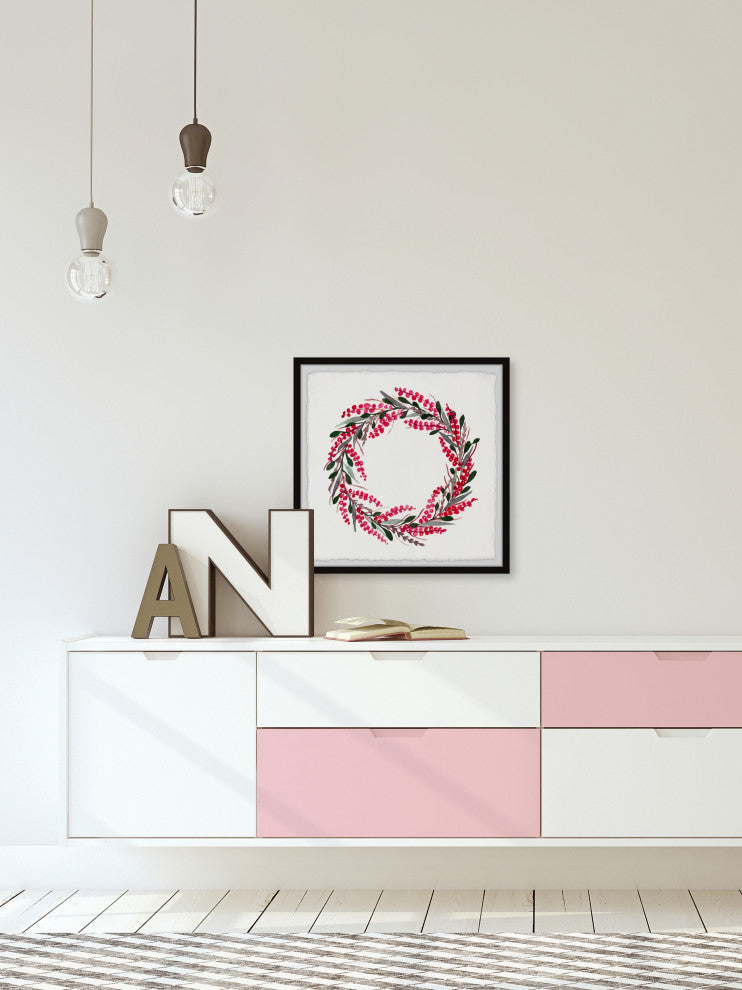 "Wreathe of Love III" Framed Painting Print, 18x18