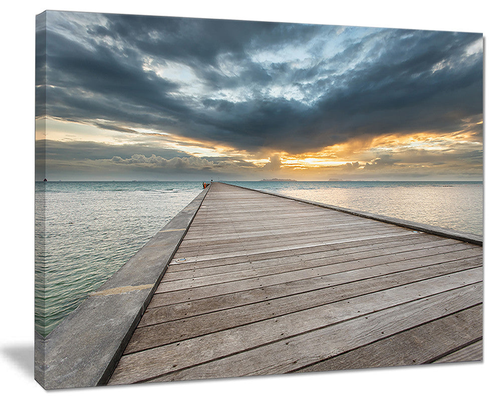 "Beach Sunset in Koh Samui Thailand" Sea Bridge Wall Artwork, 40"x30"