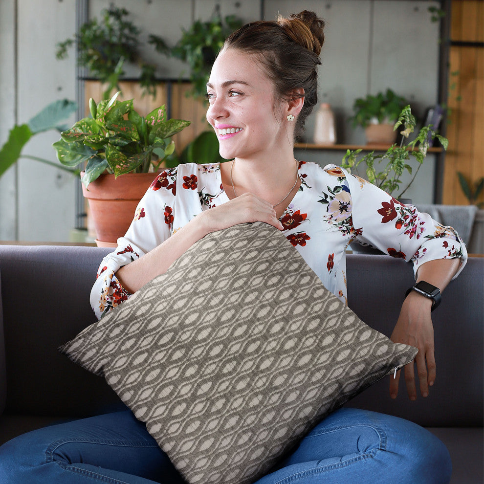 Plutus Brown Bites Dot Luxury Throw Pillow, 18"x18"