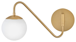 Lark 83480 Dottie 9" Tall Hardwired or Plug-In Wall Sconce - Lacquered Brass