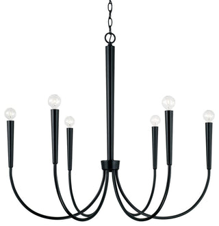 Capital Lighting 445961 Holden 6 Light 33"W Taper Candle - Matte Black