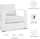 Lounge Chair Armchair, White, Aluminum, Modern, Outdoor Patio Hospitality
