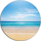 Wide Blue Sky Over Beach, Seashore Photo Large Disc Metal Wall Art, 11"