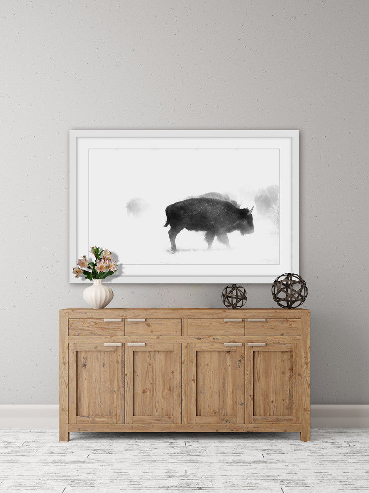 Marmont Hill, "Buffalo Mist" Framed Painting Print, 45x30