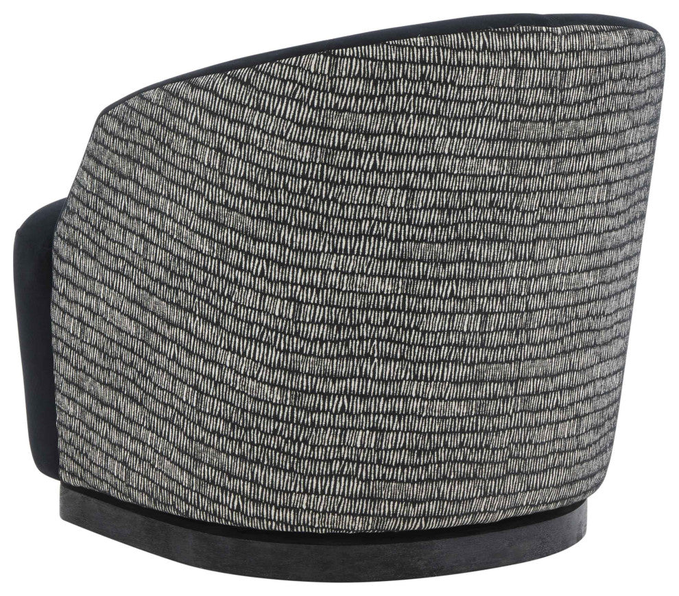Reese Black Velvet Swivel Chair