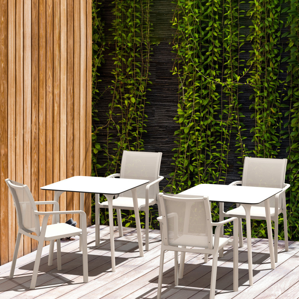 Pacific Sling Arm Chair, Set of 2, White Frame/White Sling