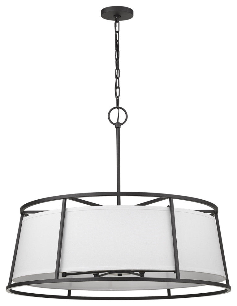 Z-Lite 1935-32 Lenyx Pendant 8 Light 32"W Drum Chandelier - Iron Ore