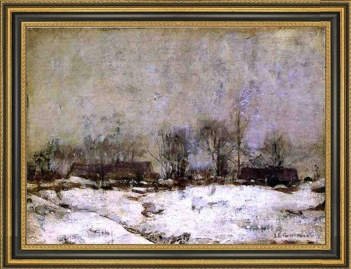 John Twachtman Winter Landscape, Cincinnati Framed Premium Canvas Print, 18"x27"