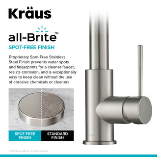 Oletto Pull-Down 1-Hole Kitchen Faucet, Spot Free Stainless Steel