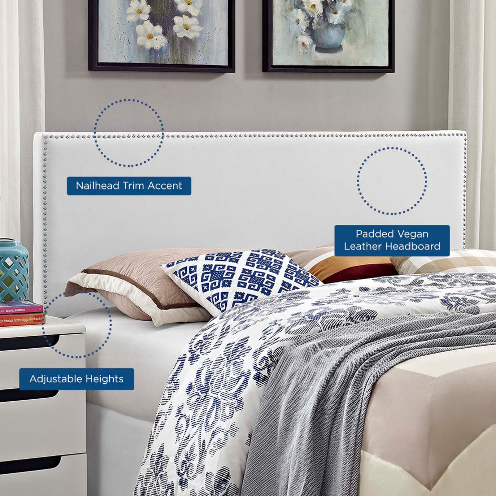 Phoebe Full Vinyl Headboard, White
