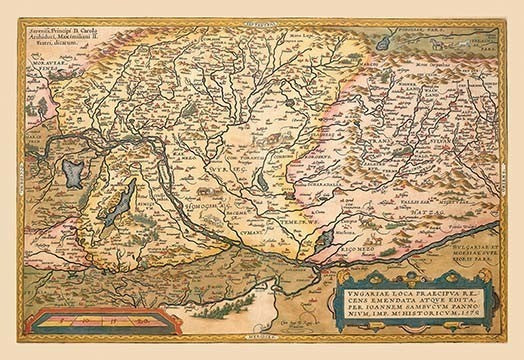 Map of Eastern Europe #1 - Fine Art Giclee Print 24" x 36"