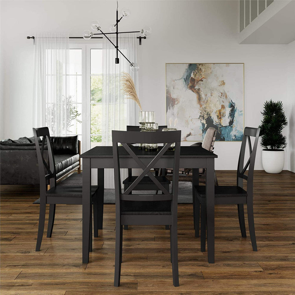 5-Piece Dining Set, Black