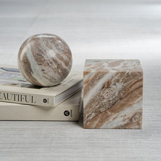 Altamura Marble Bookend, Cube
