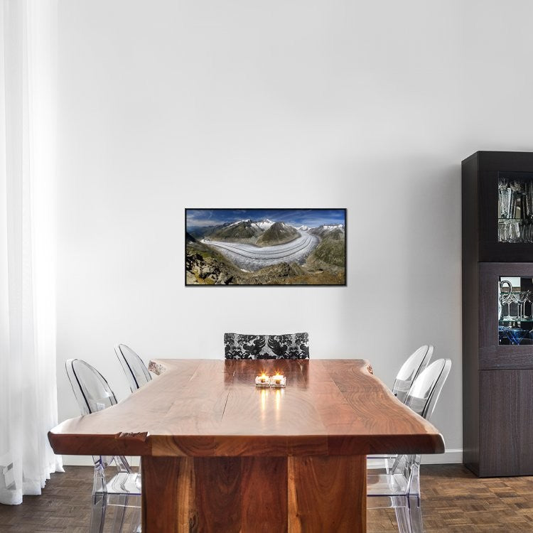 "Aletschgletscher" Framed Canvas Giclee by Tomas Sereda, 37x18"