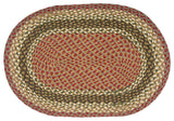 Olive/Burgundy/Gray Oval Braided Rug 20"x30"