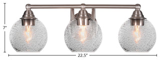 Paramount 3-Light Bath Bar, Brushed Nickel, 5.75" Smoke Bubble Glass