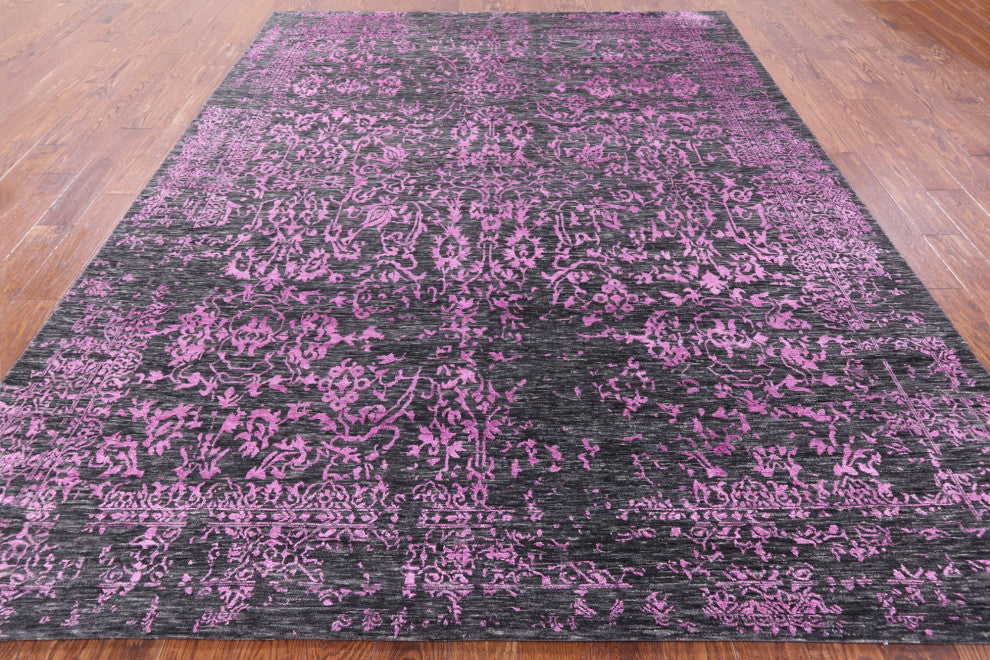 8' 0" X 10' 1" Persian Handmade Wool and Silk Rug Q6080