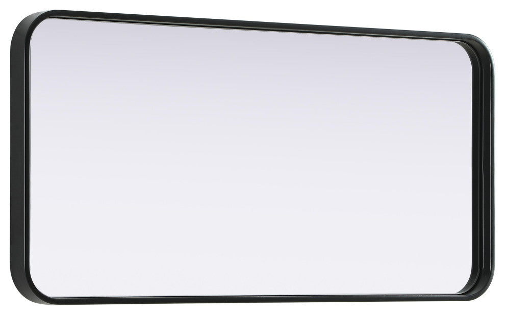 Home Living Contour Metal Rectangle Mirror 18x36, Black