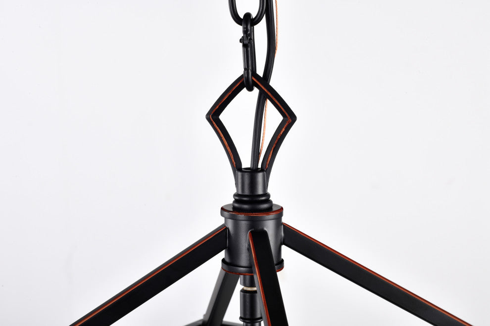 4-Light Oil Rubbed Bronze Lantern Pendant Chandelier 12 in.