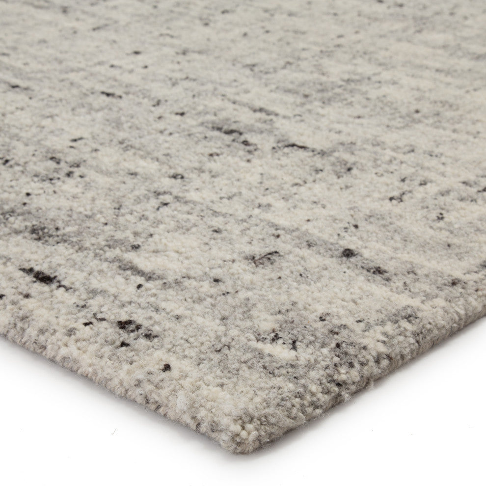 Jaipur Living Macklin Handmade Solid Ivory/Light Gray Area Rug, 5'x8'
