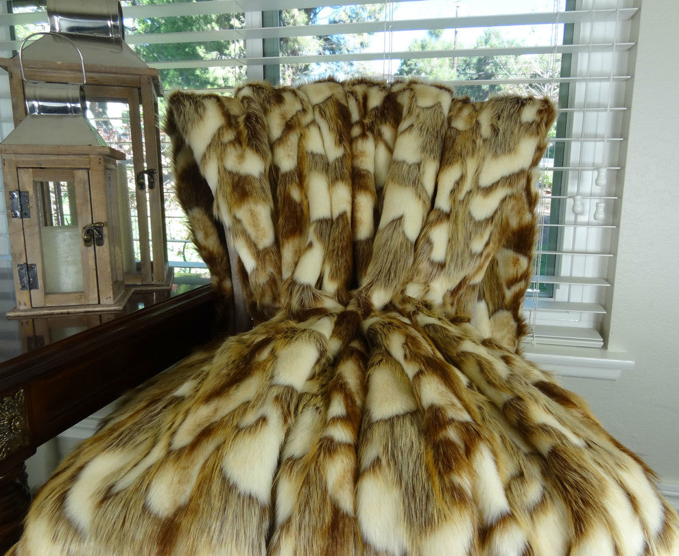 Plutus Brandy Fox Copper Handmade Blanket, 70"x90"
