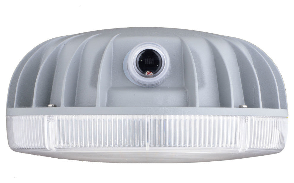 Gray Aluminum LED Outdoor Security Flood Light, Dusk to Dawn, 5000 Lumens