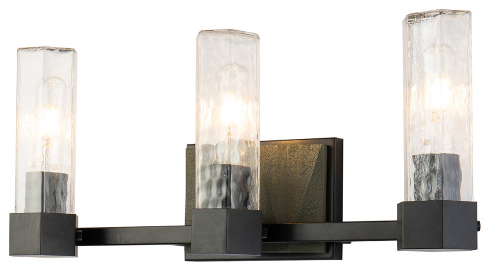 Navarre 3 Light Bath Vanity Light in Matte Black and Dark Grey