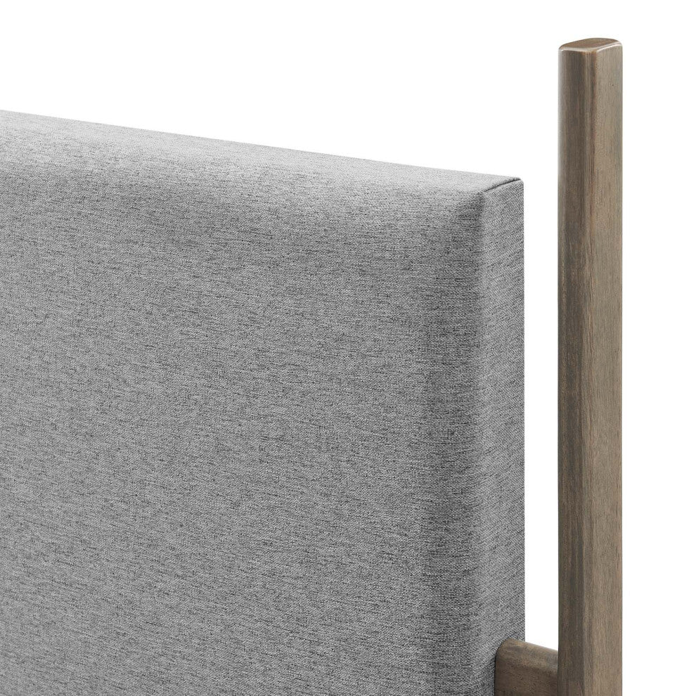 Platform Bed Frame, Queen Size, Gray Oak, Wood, Modern, Mid Century Guest