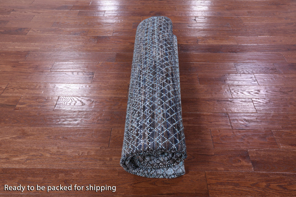 8' 1" X 9' 11" Savannah Grass Wool & Silk Handmade Rug - Q15447