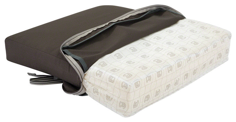 Square Patio Seat Cushion Slip Cover and Foam, Dark Taupe, 19"x19"x3"