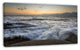 Troubled Sunset Sea Waves, Beach Photo Canvas Print, 32"x16"