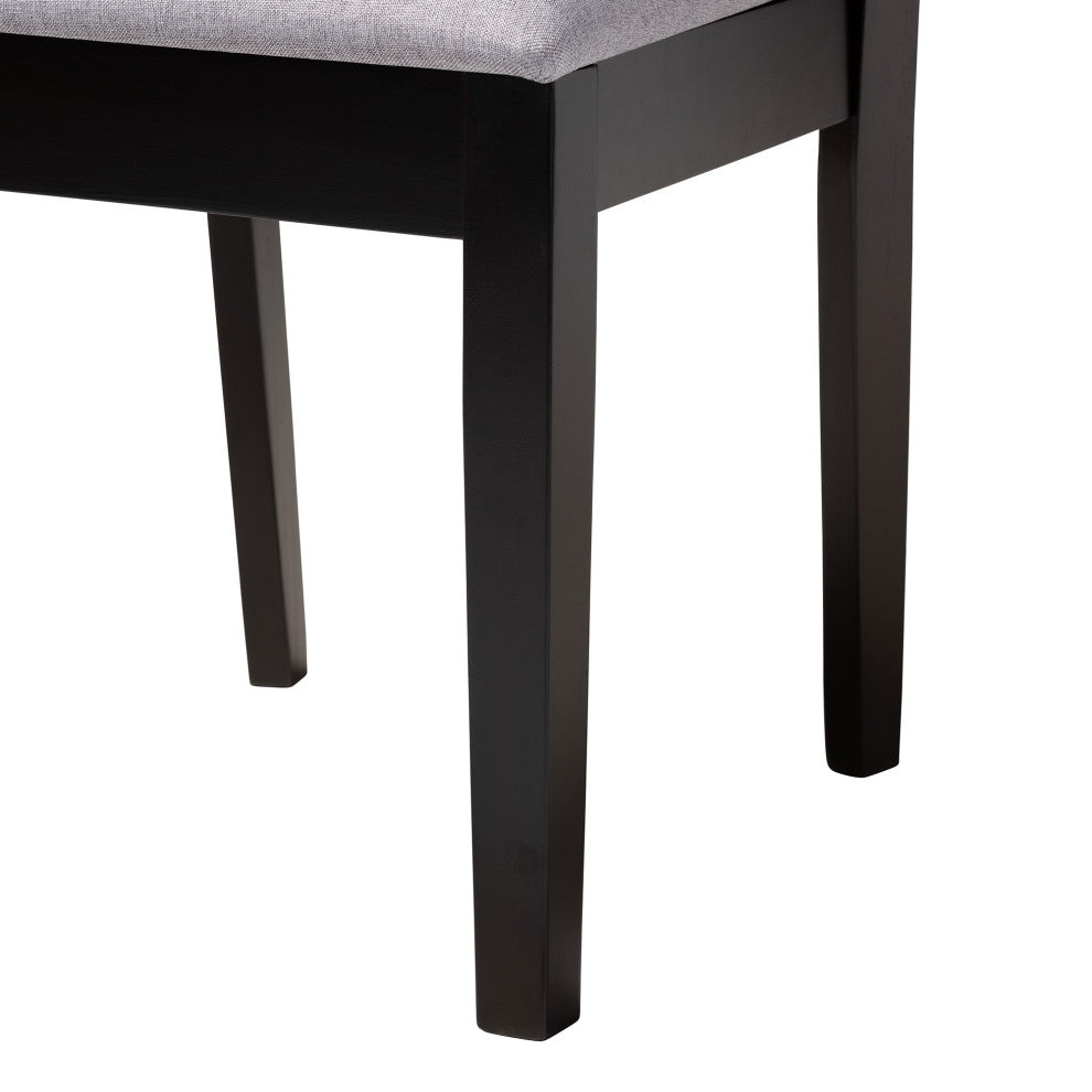 Erica 5-Piece Dining Set, Gray/Dark Brown