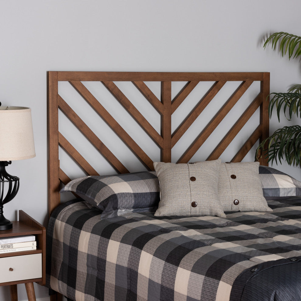 Belisma Modern and Contemporary Ash Walnut Finished Wood King Size Headboard