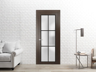 Solid French Door 18 x 84 | Planum 2122 Chocolate Ash| Bathroom