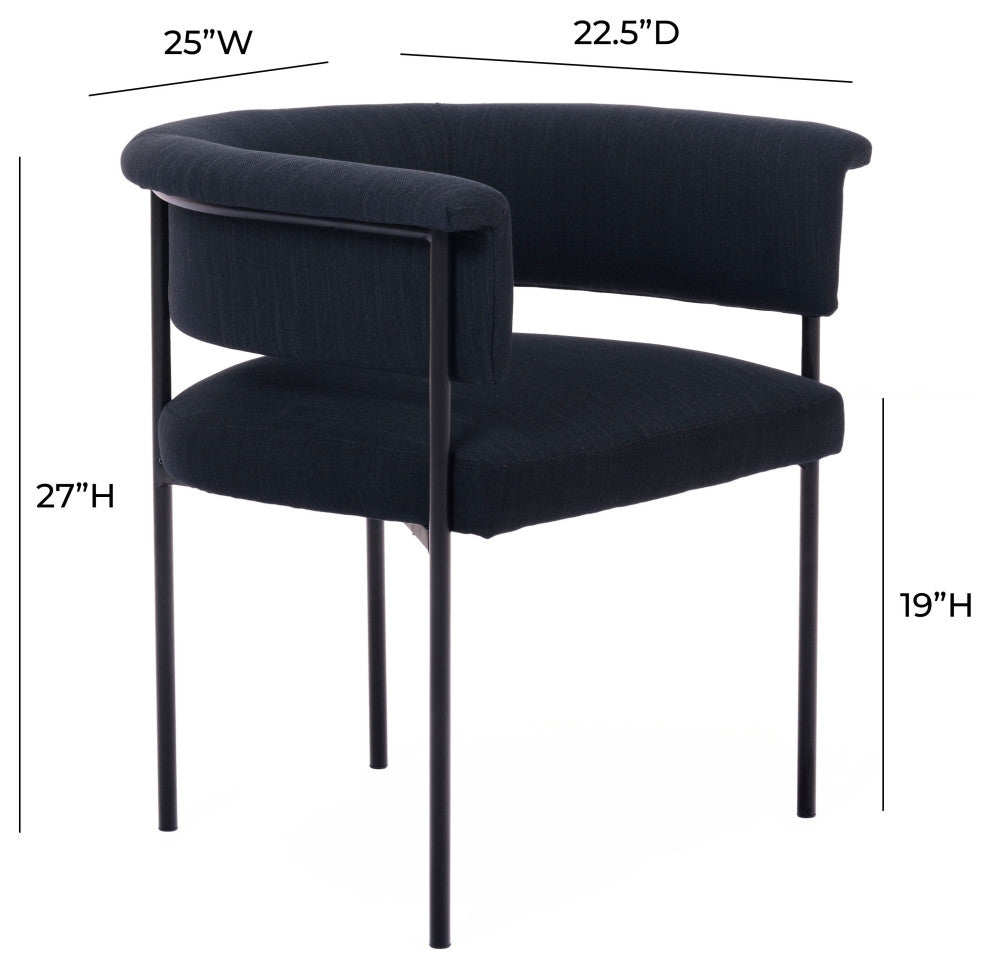 Taylor Performance Linen Dining Chair, Black