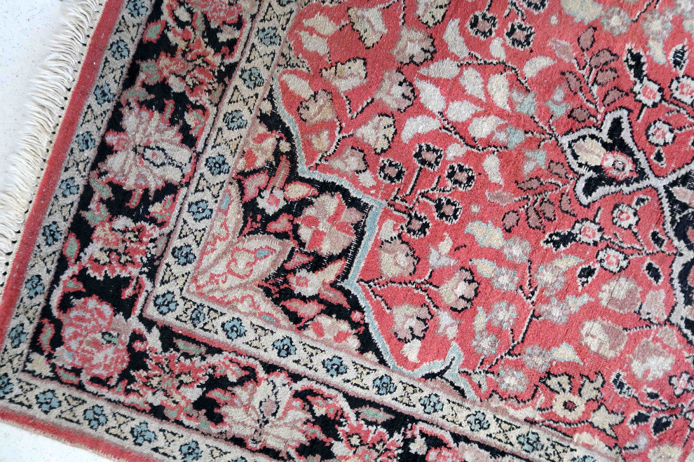 Handmade Vintage Persian Tabriz Kashmir Rug 2.5'x4.2', 78cmx129cm 1960s